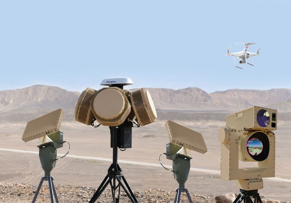Deployed counter-drone detection and jamming array