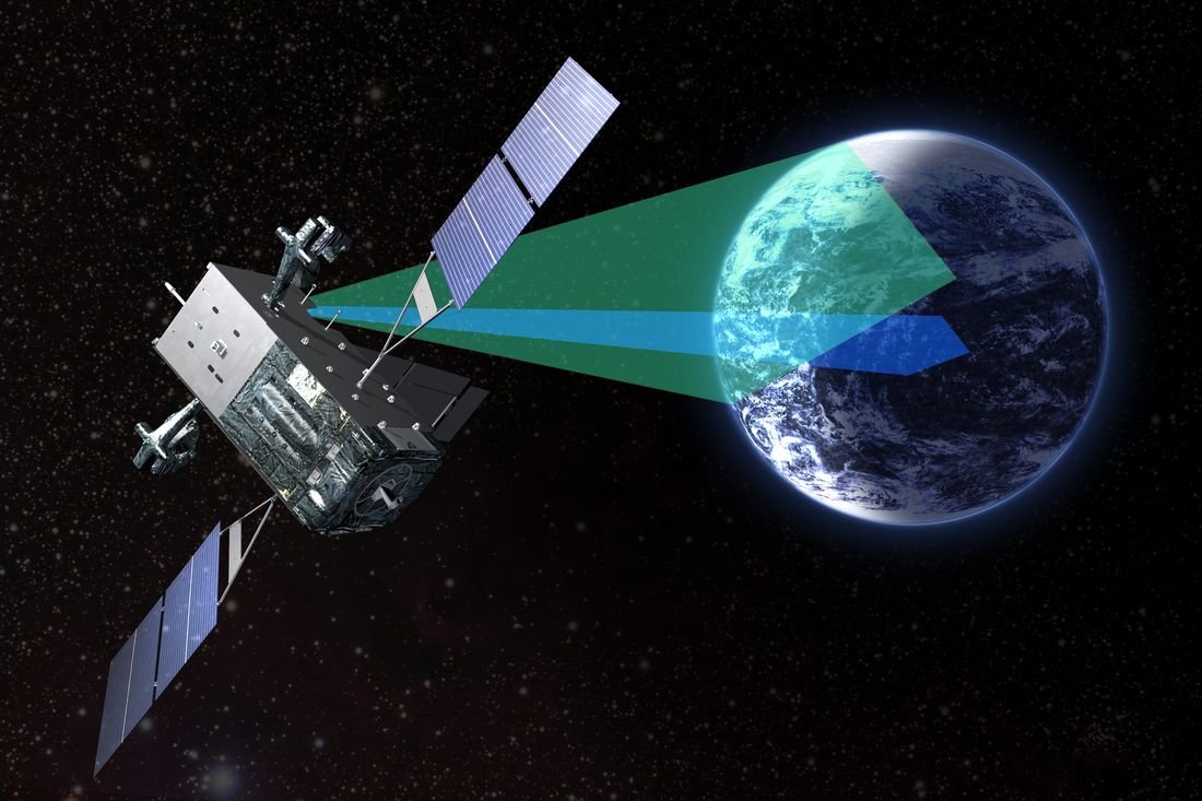 Communications satellite in orbit