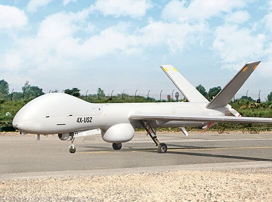 Large unmanned aerial platform on the ramp